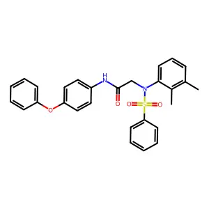 2-[N-(benzenesulfonyl)-2,3-dimethylanilino]-N-(4-phenoxyphenyl)acetamide structure