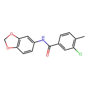 N-(1,3-benzodioxol-5-yl)-3-chloro-4-methylbenzamide structure