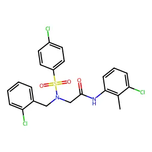 N~2~-(2-chlorobenzyl)-N-(3-chloro-2-methylphenyl)-N~2~-[(4-chlorophenyl)sulfonyl]glycinamide structure