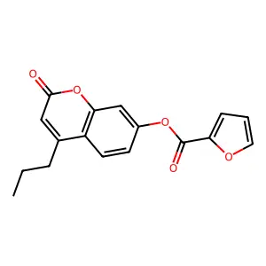 2-oxo-4-propyl-2H-chromen-7-yl furan-2-carboxylate structure