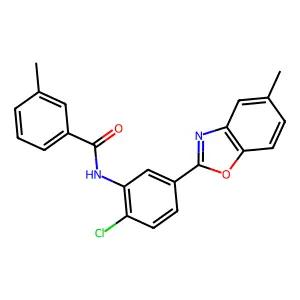 N-[2-chloro-5-(5-methyl-1,3-benzoxazol-2-yl)phenyl]-3-methylbenzamide structure