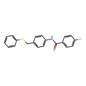 4-fluoro-N-{4-[(phenylsulfanyl)methyl]phenyl}benzamide structure