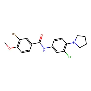3-bromo-N-(3-chloro-4-pyrrolidin-1-ylphenyl)-4-methoxybenzamide structure