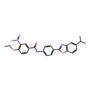 4-ethoxy-3-nitro-N-[4-(5-propan-2-yl-1,3-benzoxazol-2-yl)phenyl]benzamide structure