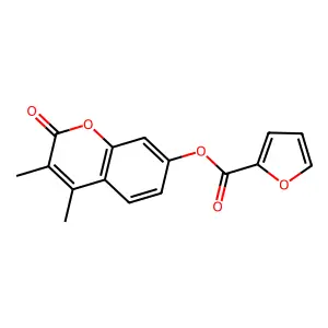 3,4-dimethyl-2-oxo-2H-chromen-7-yl furan-2-carboxylate structure