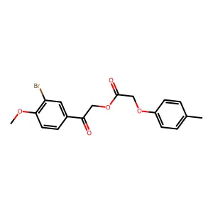 2-(3-Bromo-4-methoxyphenyl)-2-oxoethyl (4-methylphenoxy)acetate structure