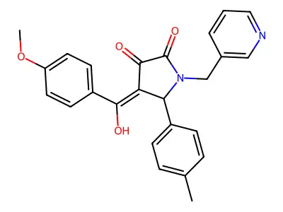 3-hydroxy-4-(4-methoxybenzoyl)-5-(4-methylphenyl)-1-[(pyridin-3-yl)methyl]-2,5-dihydro-1H-pyrrol-2-one structure