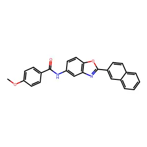 4-methoxy-N-(2-naphthalen-2-yl-1,3-benzoxazol-5-yl)benzamide structure