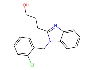 3-(1-(2-chlorobenzyl)-1H-benzo[d]imidazol-2-yl)propan-1-ol structure