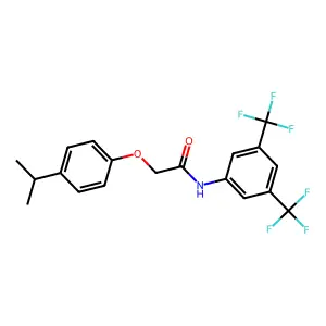 N-[3,5-bis(trifluoromethyl)phenyl]-2-(4-propan-2-ylphenoxy)acetamide structure