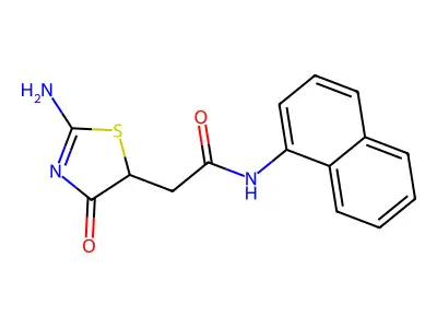 2-(2-imino-4-oxo-1,3-thiazolidin-5-yl)-N-(naphthalen-1-yl)acetamide structure