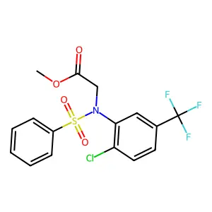 Methyl 2-{[2-chloro-5-(trifluoromethyl)phenyl](phenylsulfonyl)amino}acetate structure