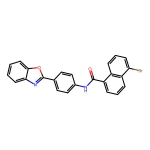 N-[4-(1,3-benzoxazol-2-yl)phenyl]-5-bromonaphthalene-1-carboxamide structure