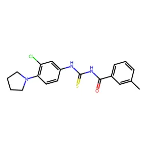 N-[(3-chloro-4-pyrrolidin-1-ylphenyl)carbamothioyl]-3-methylbenzamide structure