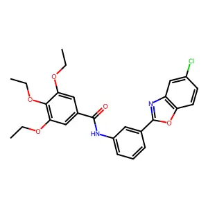 N-[3-(5-chloro-1,3-benzoxazol-2-yl)phenyl]-3,4,5-triethoxybenzamide structure