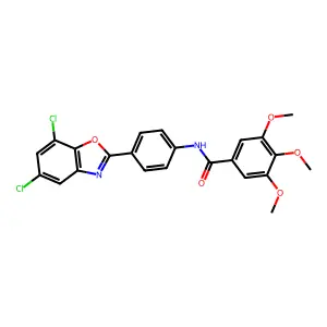 N-[4-(5,7-dichloro-1,3-benzoxazol-2-yl)phenyl]-3,4,5-trimethoxybenzamide structure