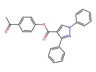 4-acetylphenyl 1,3-diphenyl-1H-pyrazole-4-carboxylate structure