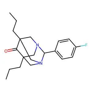2-(4-Fluorophenyl)-5,7-dipropyl-1,3-diazatricyclo[3.3.1.1~3,7~]decan-6-one structure