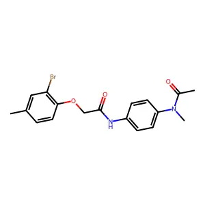 N-{4-[acetyl(methyl)amino]phenyl}-2-(2-bromo-4-methylphenoxy)acetamide structure