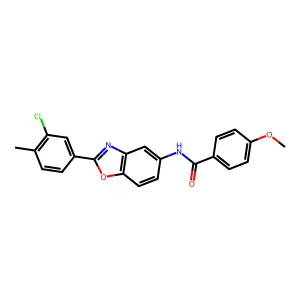 N-[2-(3-chloro-4-methylphenyl)-1,3-benzoxazol-5-yl]-4-methoxybenzamide structure