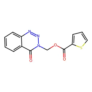 (4-oxobenzo[d][1,2,3]triazin-3(4H)-yl)methyl thiophene-2-carboxylate structure