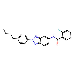N-[2-(4-butylphenyl)benzotriazol-5-yl]-2-fluorobenzamide structure