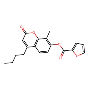 4-butyl-8-methyl-2-oxo-2H-chromen-7-yl furan-2-carboxylate structure