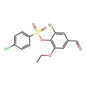 2-Bromo-6-ethoxy-4-formylphenyl 4-chlorobenzenesulfonate structure