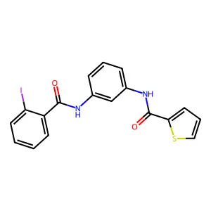 N-[3-[(2-iodobenzoyl)amino]phenyl]thiophene-2-carboxamide structure
