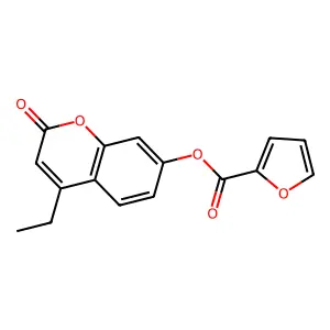 (4-Ethyl-2-oxochromen-7-yl) furan-2-carboxylate structure
