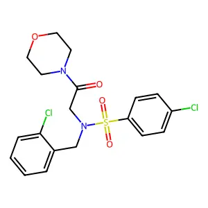 4-chloro-N-(2-chlorobenzyl)-N-[2-(morpholin-4-yl)-2-oxoethyl]benzenesulfonamide structure