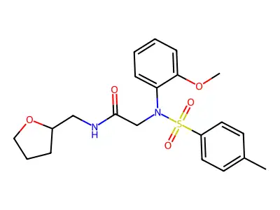 2-(2-methoxy-N-(4-methylphenyl)sulfonylanilino)-N-(oxolan-2-ylmethyl)acetamide structure