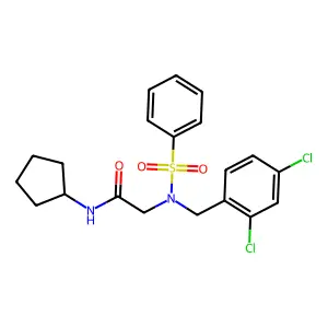 2-[benzenesulfonyl-[(2,4-dichlorophenyl)methyl]amino]-N-cyclopentylacetamide structure