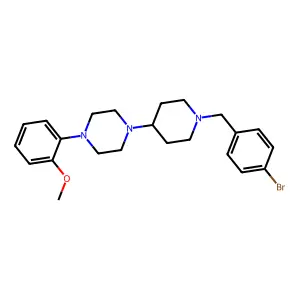 1-[1-[(4-Bromophenyl)methyl]-4-piperidinyl]-4-(2-methoxyphenyl)piperazine structure