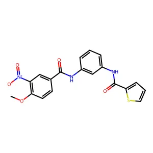 N-[3-[(4-methoxy-3-nitrobenzoyl)amino]phenyl]thiophene-2-carboxamide structure