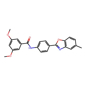 3,5-dimethoxy-N-[4-(5-methyl-1,3-benzoxazol-2-yl)phenyl]benzamide structure