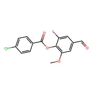 4-Formyl-2-iodo-6-methoxyphenyl 4-chlorobenzoate structure