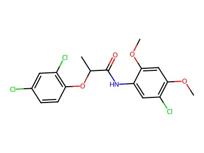 N-(5-chloro-2,4-dimethoxyphenyl)-2-(2,4-dichlorophenoxy)propanamide structure