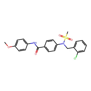 4-[(2-chlorophenyl)methyl-methylsulfonylamino]-N-(4-methoxyphenyl)benzamide structure