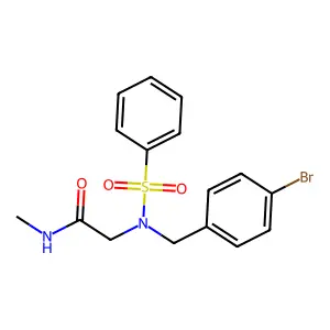 2-[benzenesulfonyl-[(4-bromophenyl)methyl]amino]-N-methylacetamide structure