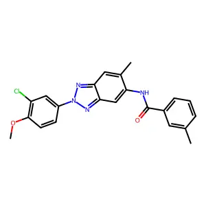 N-[2-(3-chloro-4-methoxyphenyl)-6-methylbenzotriazol-5-yl]-3-methylbenzamide structure