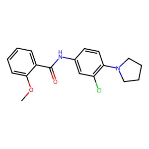 N-(3-chloro-4-pyrrolidin-1-ylphenyl)-2-methoxybenzamide structure