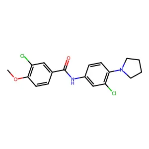 3-chloro-N-(3-chloro-4-pyrrolidin-1-ylphenyl)-4-methoxybenzamide structure