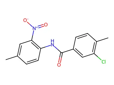 3-chloro-4-methyl-N-(4-methyl-2-nitrophenyl)benzamide structure