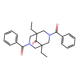 3,7-Dibenzoyl-1,5-diethyl-3,7-diazabicyclo[3.3.1]nonan-9-one structure