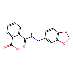 2-{[(1,3-Benzodioxol-5-ylmethyl)amino]carbonyl}benzoic acid structure