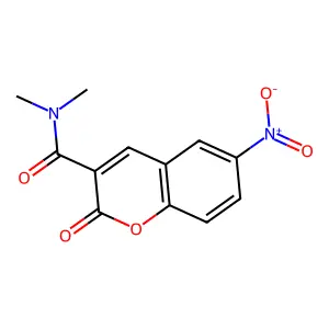 N,N-dimethyl-6-nitro-2-oxo-2H-chromene-3-carboxamide structure
