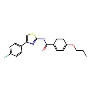 N-[4-(4-fluorophenyl)-1,3-thiazol-2-yl]-4-propoxybenzamide structure