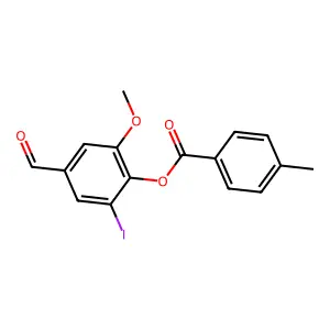 4-Formyl-2-iodo-6-methoxyphenyl 4-methylbenzoate structure