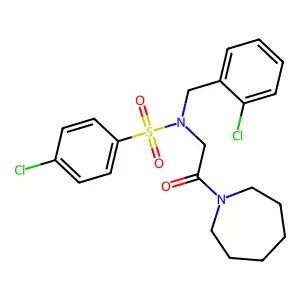 N-[2-(azepan-1-yl)-2-oxoethyl]-4-chloro-N-(2-chlorobenzyl)benzenesulfonamide structure